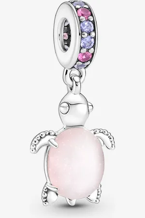 PANDORA Rosafarbene Meeresschildkröte Murano-Glas Charm-Anhänger