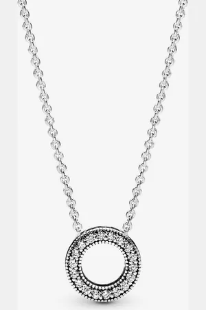 PANDORA Logo Pavé-Kreis Halskette