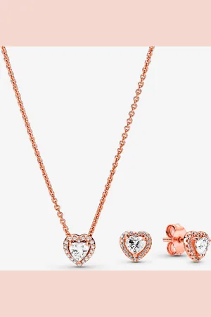 PANDORA Funkelndes Herz Halskette & Ohrringe Geschenkset