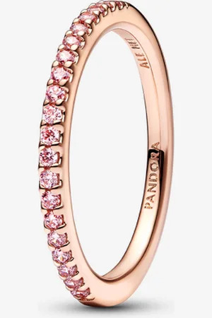 PANDORA Funkelnder Rosafarbener Pavé-Band Ring