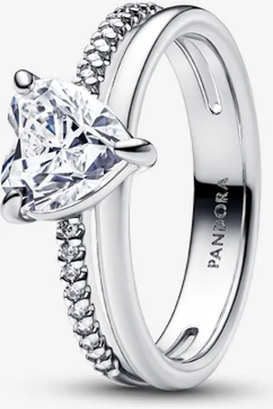 PANDORA Doppelband Herz Ring