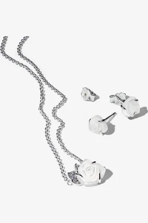 PANDORA Weiße Rose in Blüte Schmuck-Geschenkset