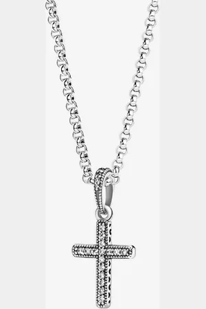 PANDORA Rolokette mit funkelndem Kreuz Anhänger
