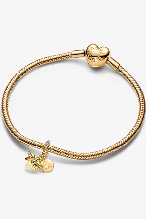 PANDORA Goldenes Glühwürmchen mit Herz-Verschluss Set