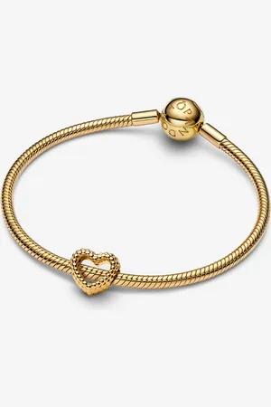 PANDORA Offenes Metallperlen Herz Charm