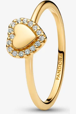 PANDORA Gravierbarer Herz Strahlenkranz Ring