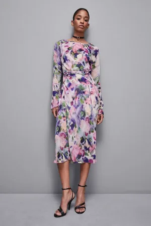 Patrizia Pepe Gemustertes Midikleid aus Chiffon