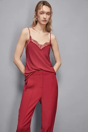 Patrizia Pepe Top „Essential“ mit Trägern und Spitze