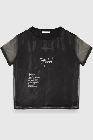 Patrizia Pepe T-Shirt mit Slogan aus Mix-Gewebe