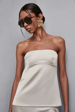 Patrizia Pepe Eng anliegendes Bandeau-Top aus Satin