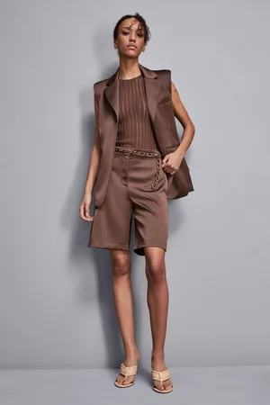 Patrizia Pepe Satin-Bermudas mit niedrigem Bund