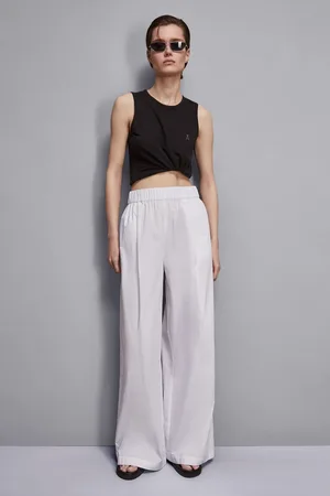 Patrizia Pepe Palazzo-Hose mit hohem Bund aus Baumwolle
