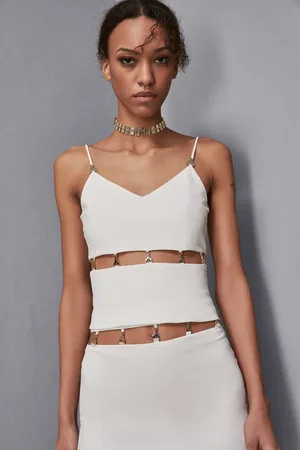 Patrizia Pepe Schmal geschnittenes Top mit Cut-out