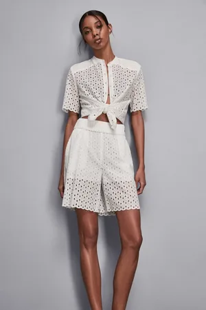 Patrizia Pepe Regular Fit-Bermudas aus Sankt Gallener Spitze