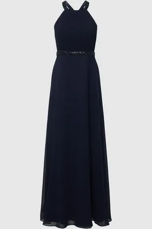 V.M. Abendkleid mit Ziersteinbesatz und Raffungen in , Größe 36