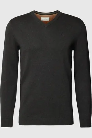 TOM TAILOR Regular Fit Strickpullover aus reiner Baumwolle mit V-Ausschnitt in , Größe S