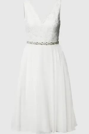 Mascara Brautkleid mit floraler Spitze und Ziersteinen in , Größe 34