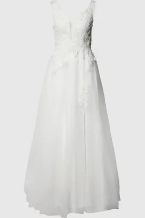 Mascara Brautkleid mit floralen Stickereien und Pailletten in , Größe 48