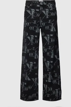 Calvin Klein Bootcut Jeans mit Allover-Label-Muster Modell 