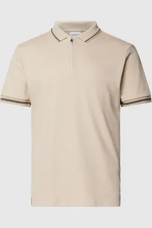 SELECTED Slim Fit Poloshirt mit Label-Detail Modell 