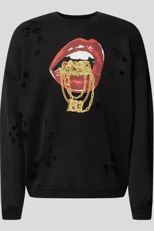 R13 Sweatshirt im Destroyed-Look in , Größe M