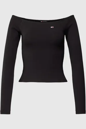 Tommy Hilfiger Schulterfreies Longsleeve mit Label-Stitching in , Größe L