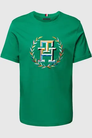 Tommy Hilfiger Regular Fit T-Shirt mit mehrfarbigem Label-Stitching in , Größe M