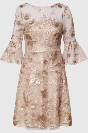 Adrianna Papell Cocktailkleid mit floralen Stickereien und Pailletten in , Größe 42