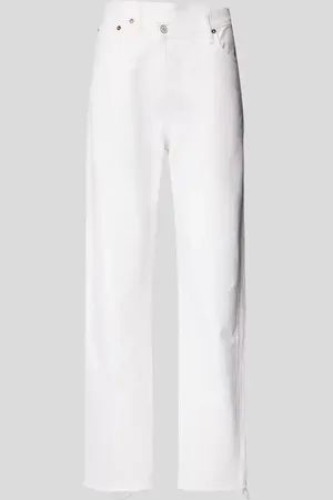 AGOLDE Straight Fit Jeans mit Fransen in , Größe 30
