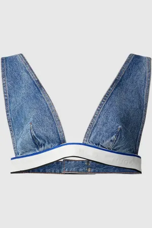 Hugo Blue Jeansbustier mit Label-Bund Modell 