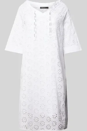 Marc Cain Knielanges Kleid mit Lochstickerei in , Größe 34