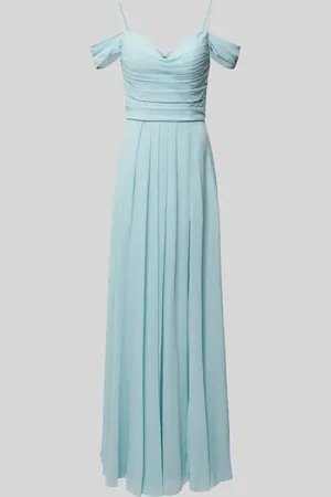 Mascara Maxikleid in unifarbenem Design mit Raffungen in , Größe 36