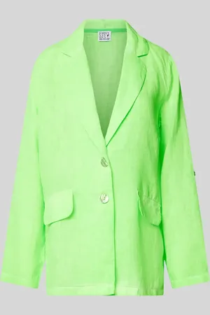Emily van den Bergh Longblazer aus Leinen mit Reverskragen in , Größe 36