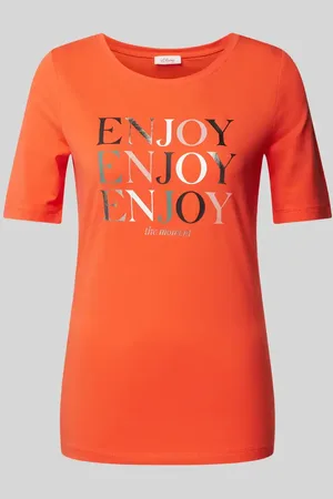 QS by s.Oliver T-Shirt mit Label-Prints Modell 