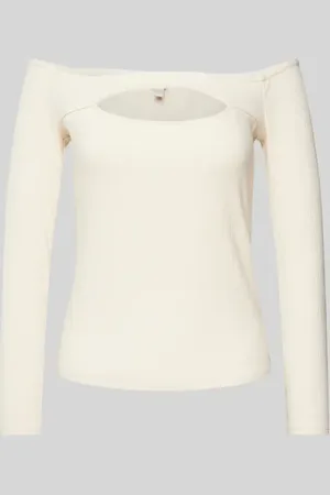 Guess Off-Shoulder-Longsleeve in Ripp-Optik in , Größe XS