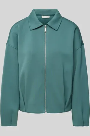 TOM TAILOR Sweatjacke mit Viskose-Anteil und Umlegekragen in , Größe S