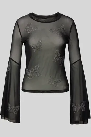 Guess Flared Longsleeve in semitransparentem Design in , Größe XS
