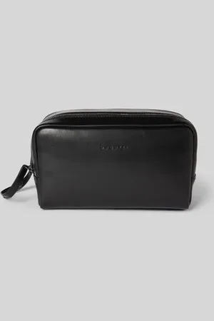 Bugatti Lederkulturtasche mit Label-Prägung Modell 