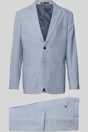 SELECTED Regular Fit Anzug aus Leinen-Baumwoll-Mix Modell 