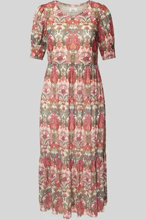 ROBE LÉGÈRE Midikleid mit Allover-Muster und Puffärmeln in , Größe 36