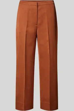 Stefanel Hose aus Viskose-Leinen-Mix in unifarbenem Design in , Größe 42
