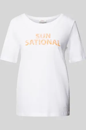 QS by s.Oliver T-Shirt mit Statement-Print in , Größe 34