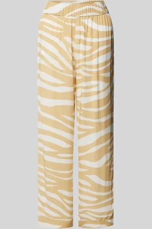 QS by s.Oliver Flared Stoffhose mit Allover-Muster in , Größe 40