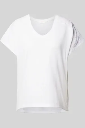 QS by s.Oliver T-Shirt mit Häkelspitze in , Größe 36