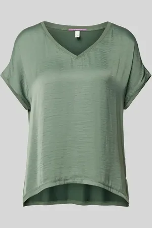 QS by s.Oliver T-Shirt mit abgerundetem V-Ausschnitt in , Größe S