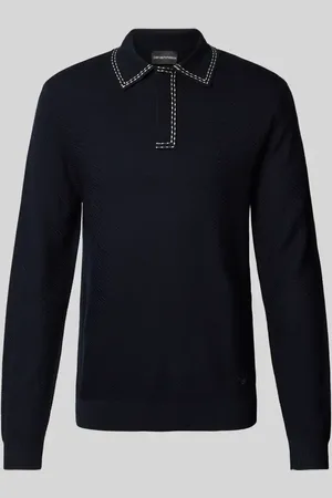 Emporio Armani Slim Fit Poloshirt mit Strukturmuster in , Größe L