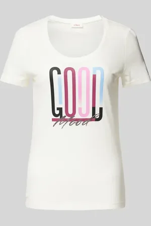 QS by s.Oliver T-Shirt mit Statement-Print in , Größe 34