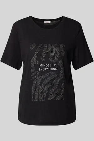 QS by s.Oliver T-Shirt mit geripptem Rundhalsausschnitt in , Größe 36