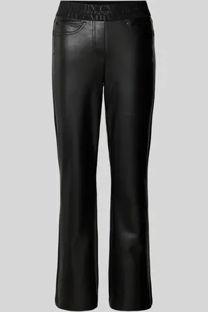 Cambio Regular Fit Lederhose mit elastischem Label-Bund in , Größe 32