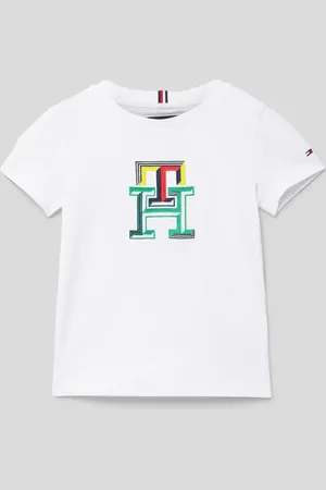 Tommy Hilfiger Regular Fit T-Shirt mit mehrfarbigem Logo-Stitching in , Größe 140